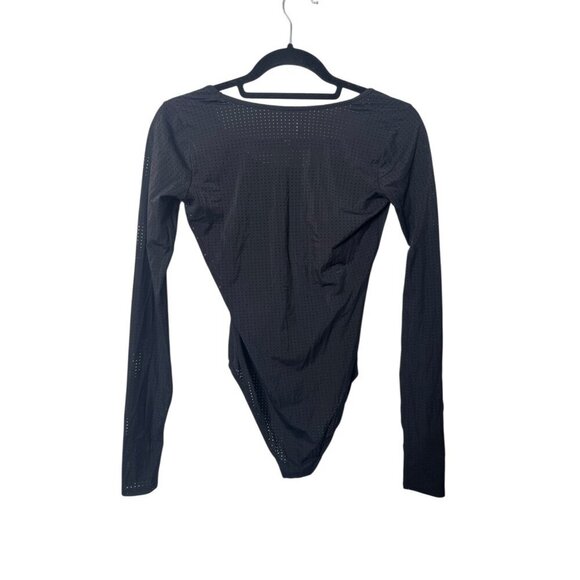 Splits59 Black Perforated Long Sleeve Bodysuit Size Small | Athletic One-Piece B - Picture 6 of 6